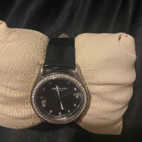 Kenneth Cole Crystal-Embellished Silver Watch